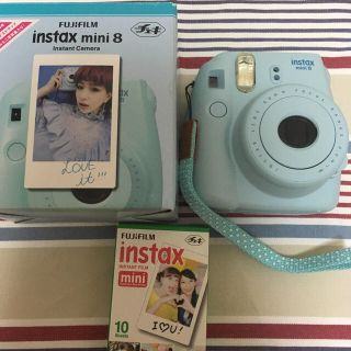 フジフイルム(富士フイルム)のチェキ instax mini 8 ライトブルー(フィルムカメラ)