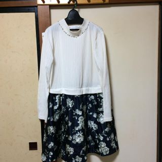 春服＊切り替えワンピース＊(ひざ丈ワンピース)