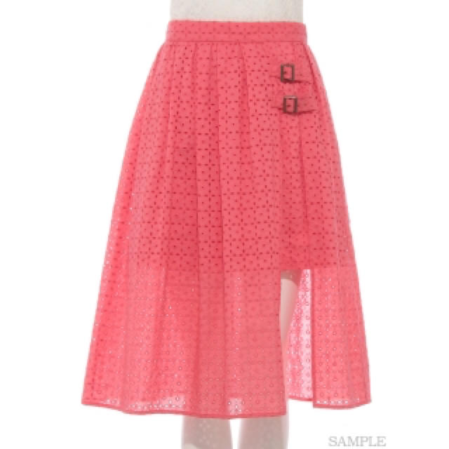 Lily Brown(リリーブラウン)の最終値下げ 新品タグ付き LilyBrown サイドスリットスカート ピンク レディースのスカート(ひざ丈スカート)の商品写真