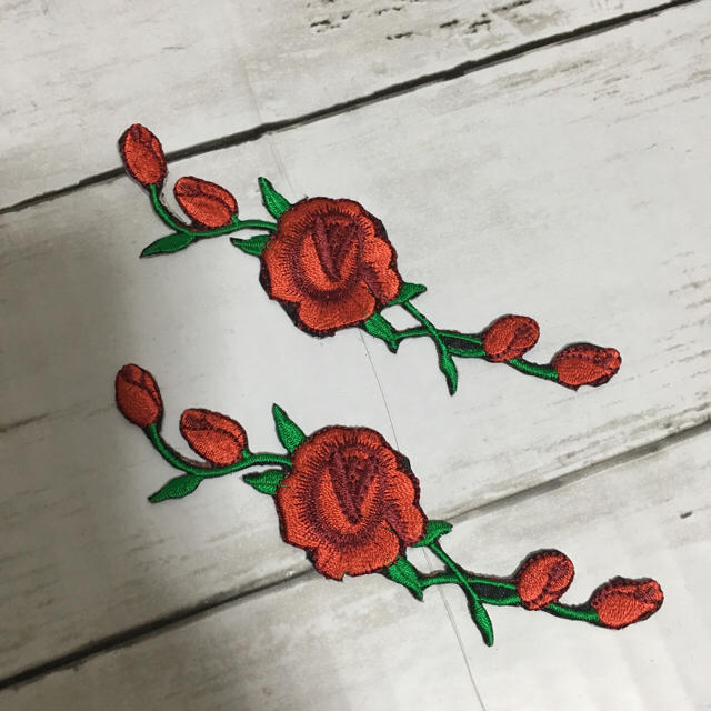 REASON 薔薇刺繍 ジップアップ ダメージ ジーンズ デニム バラワッペン