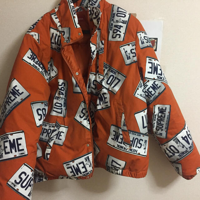 supreme License Plate Puffy Jacket L