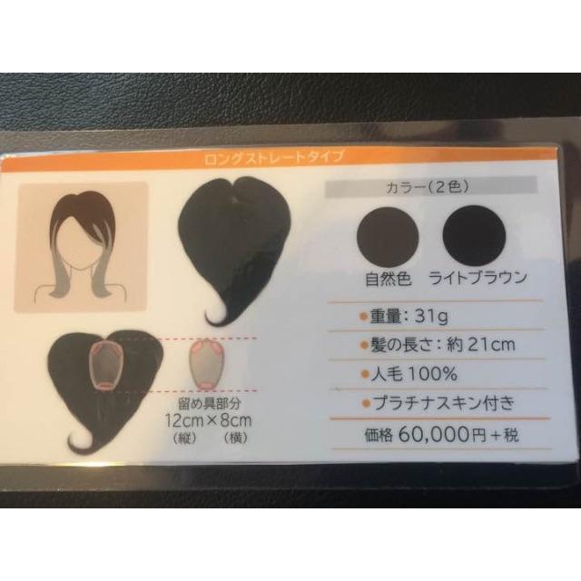 サロン専売品ヘアピース ウィッグ（ロングタイプ） 人毛100% ナチュラルブラウン