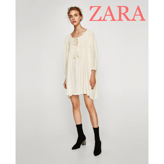 ZARA(ザラ)のsale!新品タグ付☆ZARAザラ☆コンビ素材オーバーサイズチュニック レディースのトップス(チュニック)の商品写真