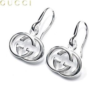 グッチ(Gucci)のGUCCI  インターロッキングGGペンダント シルバー ピアス(ピアス)