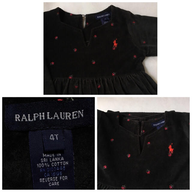 Ralph Lauren(ラルフローレン)のラルフローレン キッズ ベロア ワンピース フォーマル 4T / 110 キッズ/ベビー/マタニティのキッズ服女の子用(90cm~)(ワンピース)の商品写真