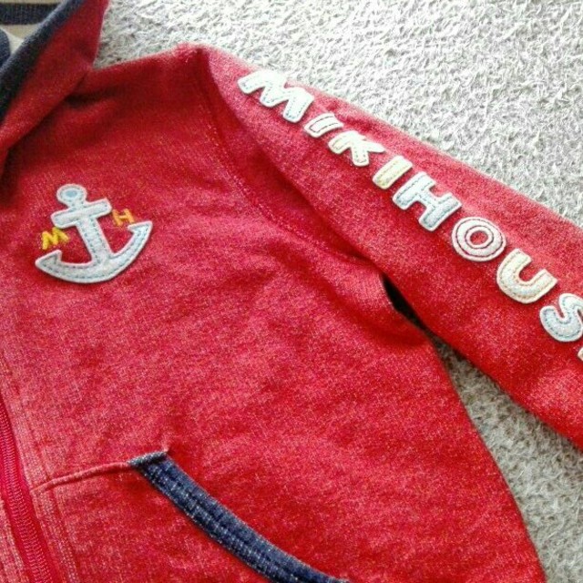 mikihouse(ミキハウス)のMIKIHOUSE☆フード付きパーカー☆100size☆ミキハウス キッズ/ベビー/マタニティのキッズ服男の子用(90cm~)(その他)の商品写真