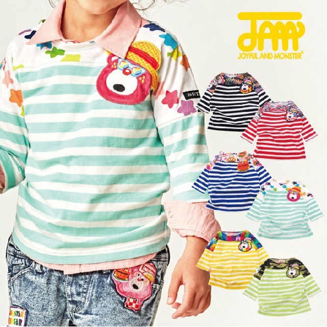 JAM(ジャム)の専用♡﻿新品 イロイロボーダー7分T キッズ/ベビー/マタニティのキッズ服女の子用(90cm~)(Tシャツ/カットソー)の商品写真