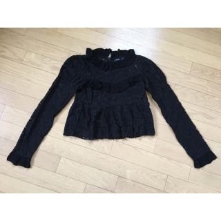 ザラ(ZARA)のZARAレースブラウス黒(シャツ/ブラウス(長袖/七分))