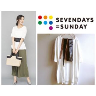 セブンデイズサンデイ(SEVENDAYS=SUNDAY)の【セブンデイズサンデイ】サッシュベルト付プルオーバー(カットソー(半袖/袖なし))