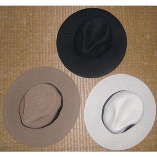 シマムラ(しまむら)の3色セット 美品 麦わら帽子 中折れ ハット 57.5cm 紐調整可能(麦わら帽子/ストローハット)