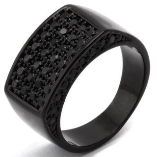 All Black Everything Iced Out CZ ring(リング(指輪))