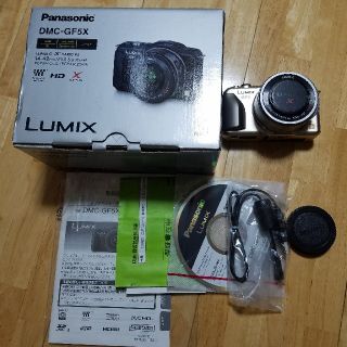 パナソニック(Panasonic)のPanasonic LUMIX DMC-GF5X ゴールド パワーズームレンズ付(ミラーレス一眼)