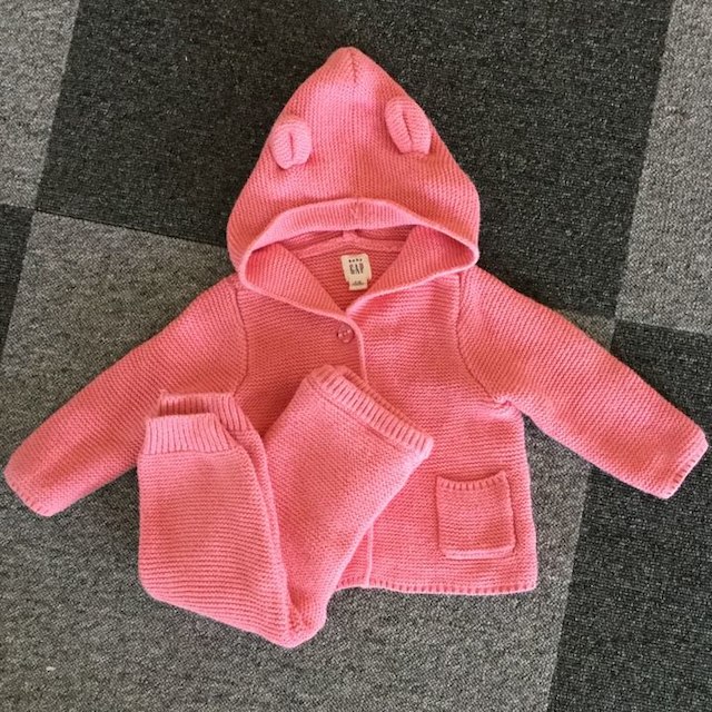 babyGAP(ベビーギャップ)のBabyGAPセットアップくま耳ピンク6-12m キッズ/ベビー/マタニティのベビー服(~85cm)(その他)の商品写真