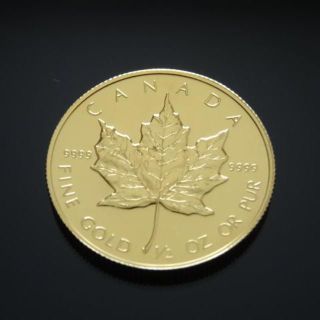 早いものがち!　メイプルリーフ金貨　1/2　オンス oz(貨幣)