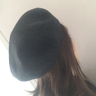 アーバンリサーチ(URBAN RESEARCH)の美品 ベレー帽 メッシュ 黒(ハンチング/ベレー帽)