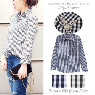 トッコ(tocco)のMyu ビジュー 付ギンガムチェックシャツ(シャツ/ブラウス(長袖/七分))