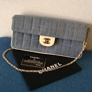 シャネル(CHANEL)のシャネル デニム チェーン ショルダー バッグ マトラッセ チョコバー(ショルダーバッグ)