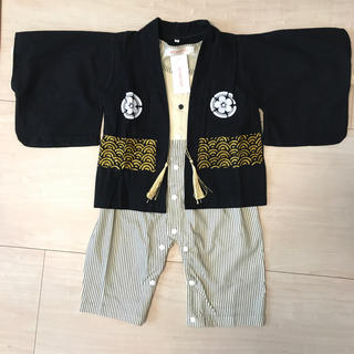 新品装飾が繊細です☆袴ロンパース 羽織り 2点セット ベビー キッズ 袴(和服/着物)