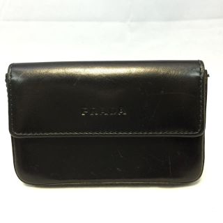 プラダ(PRADA)のプラダ 黒 ブラック レザー カードケース 名刺入れ(名刺入れ/定期入れ)