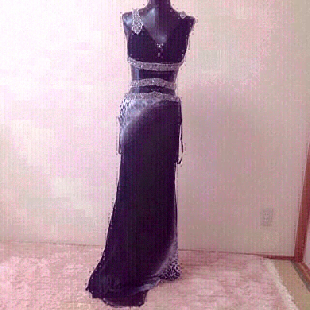 黒ゼブラ ロングドレス