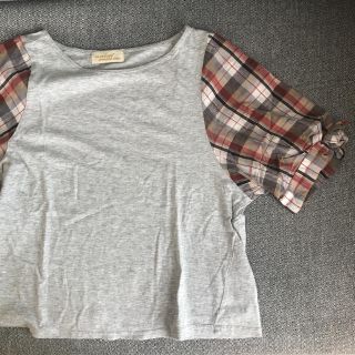 ダブルクローゼット(w closet)のw closet 袖切替 Tシャツ チェック(Tシャツ(半袖/袖なし))