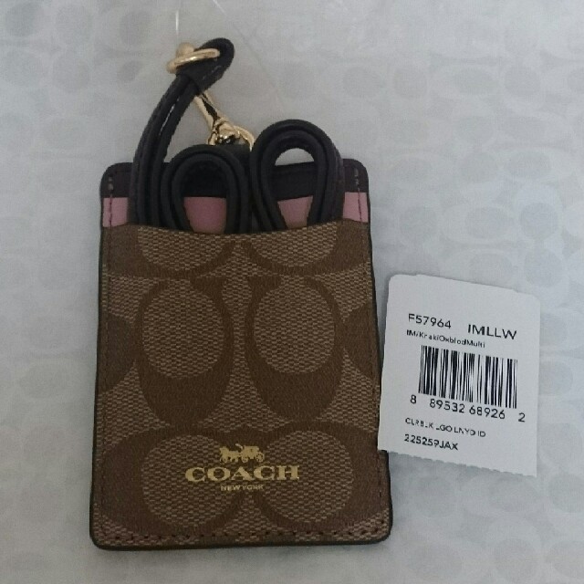 COACH - 新品 コーチ 定期入れ カードケース IDホルダー パスケースピンク 茶の通販 by hibiscus747's shop