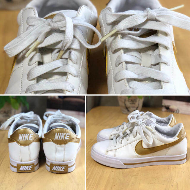 NIKE(ナイキ)のNIKE スニーカー ロゴ GOLD  23㎝ レディースの靴/シューズ(スニーカー)の商品写真