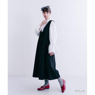 メルロー(merlot)のmerlot Vネックタック入りリボンワンピース(ロングワンピース/マキシワンピース)