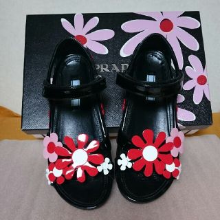 PRADA プラダ イタリア製 花柄 ゴールド サンダル 36 23cm