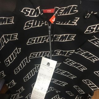 シュプリーム(Supreme)のL Supreme Repeat  Hooded Sweatshirt 黒(パーカー)