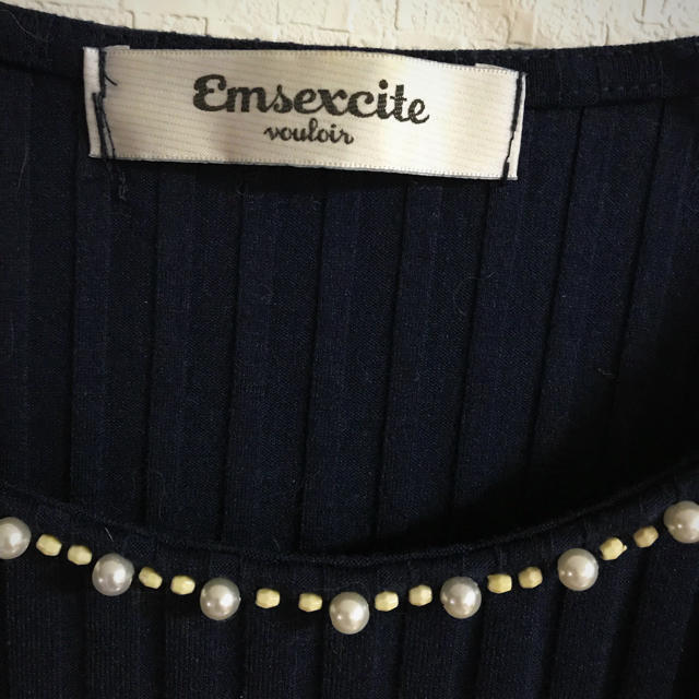 EMSEXCITE(エムズエキサイト)の☆Emsexcite☆コットンパール付きカットソー レディースのトップス(カットソー(半袖/袖なし))の商品写真