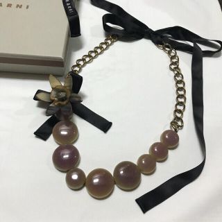 マルニ(Marni)の美品♪ マルニ ☆  ネックレス  リボン フラワーモチーフ(ネックレス)