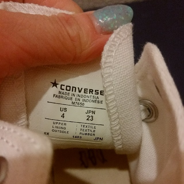 CONVERSE(コンバース)の美品コンバース　ホワイト23cm レディースの靴/シューズ(スニーカー)の商品写真