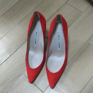 マノロブラニク(MANOLO BLAHNIK)の美品●マノロブラニク パンプス キエッタ 36 ロンハーマン購入 レッド (ハイヒール/パンプス)