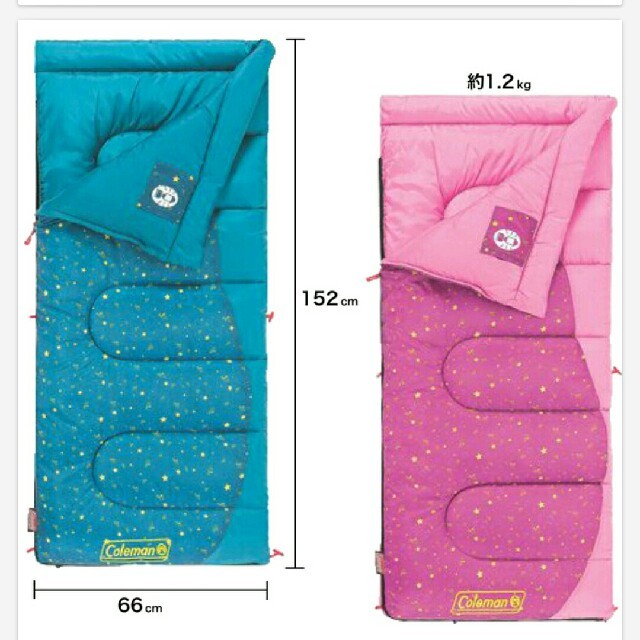 Coleman(コールマン)のコールマン　ピンク　寝袋　2個セット スポーツ/アウトドアのアウトドア(寝袋/寝具)の商品写真