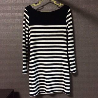 ザラ(ZARA)のzara ボーダーニットワンピ(ミニワンピース)