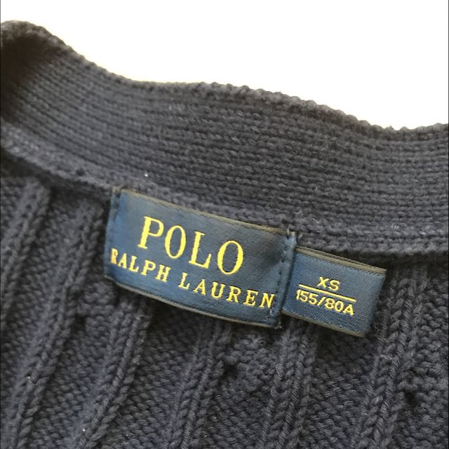 POLO RALPH LAUREN(ポロラルフローレン)の美品 ラルフローレン ネイビー ロングカーディガン レディースのジャケット/アウター(その他)の商品写真