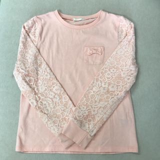 ジーユー(GU)のピンクレースロンT♡140(Tシャツ/カットソー)