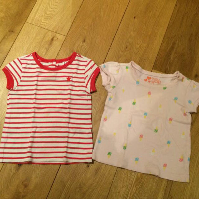 babyGAP(ベビーギャップ)のTシャツ2枚セット 80 キッズ/ベビー/マタニティのキッズ服女の子用(90cm~)(その他)の商品写真