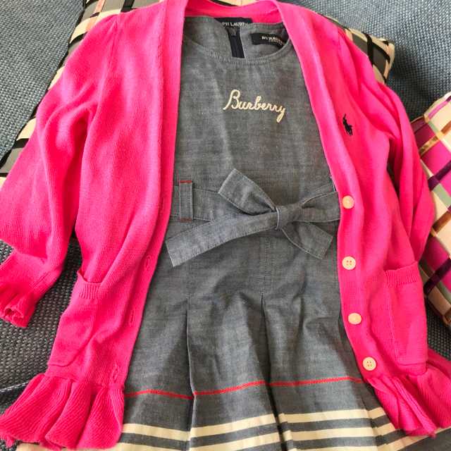 BURBERRY(バーバリー)のBurberry デニムワンピース 90  キッズ/ベビー/マタニティのキッズ服女の子用(90cm~)(その他)の商品写真