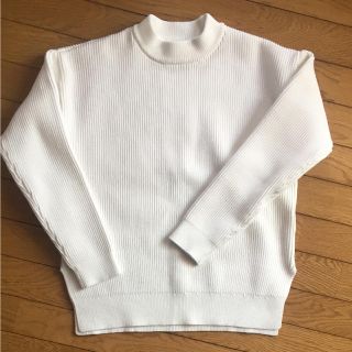 マウジー(moussy)のマウジー moussy ホワイト サマーニット リブ シンプル(カットソー(長袖/七分))