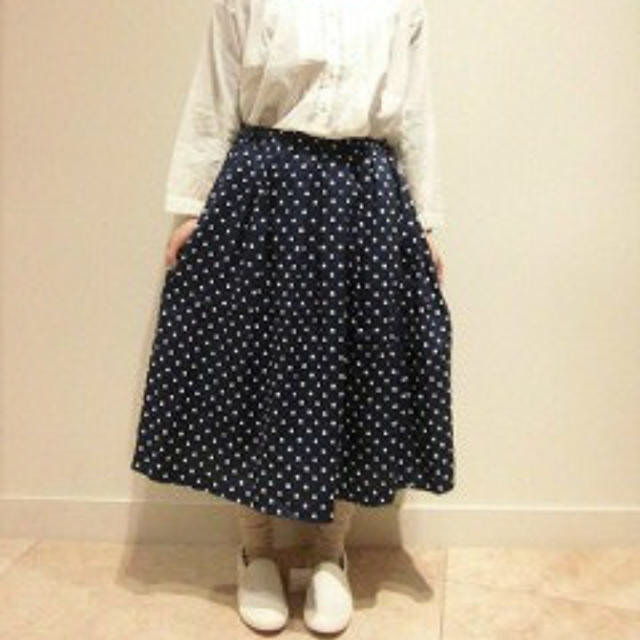 STUDIO CLIP(スタディオクリップ)のスタジオクリップ リネンスカート ドット 美品 ナチュラル リンネル レディースのスカート(ひざ丈スカート)の商品写真