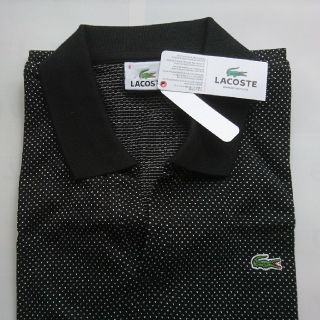 ラコステ(LACOSTE)の【新品】LACOSTE  ポロシャツ L 黒ドット(ポロシャツ)