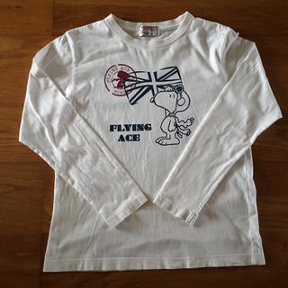 スヌーピー(SNOOPY)の🍀スヌーピ 白の長袖シャツ Mサイズ  (Tシャツ/カットソー)