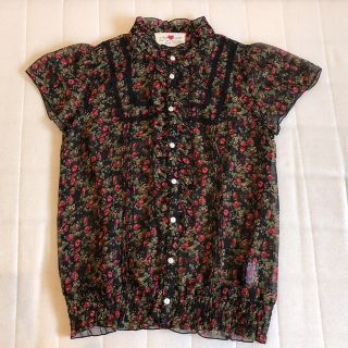 ダブルクローゼット(w closet)の花柄シフォンシャツ(シャツ/ブラウス(半袖/袖なし))