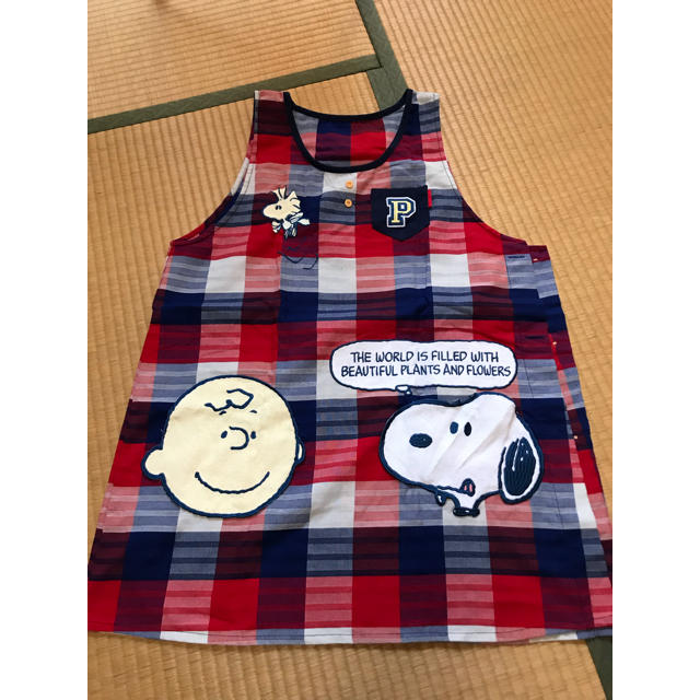 PEANUTS(ピーナッツ)の美品！スヌーピー  チェック エプロン レディースのレディース その他(その他)の商品写真