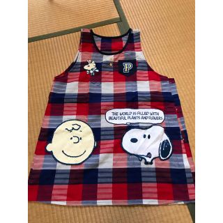 ピーナッツ(PEANUTS)の美品！スヌーピー  チェック エプロン(その他)