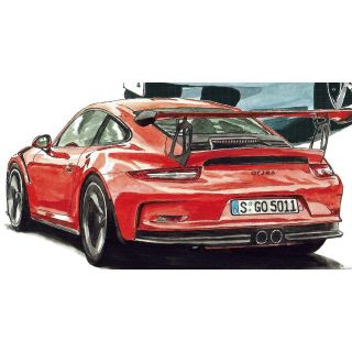 GC-1340ポルシェ928/911 GT3限定版画直筆サイン額装●作家平右ヱ門