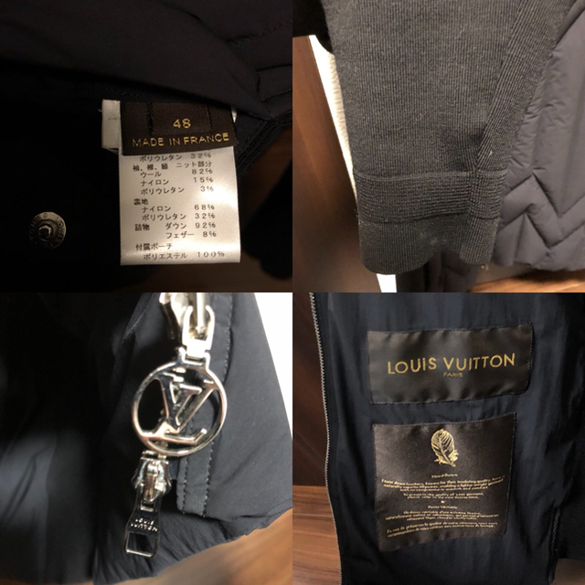 LOUIS VUITTON(ルイヴィトン)のルイヴィトン ダウン ニット ジャケット ブラック アウター モノグラム ダミエ メンズのジャケット/アウター(ダウンジャケット)の商品写真