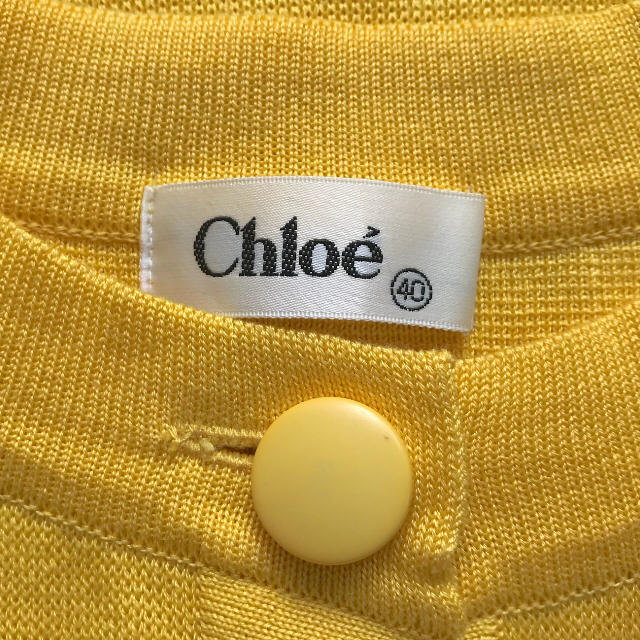 Chloe(クロエ)のChloe クロエ マスタードイエローカーディガン 40サイズ レディースのトップス(カーディガン)の商品写真